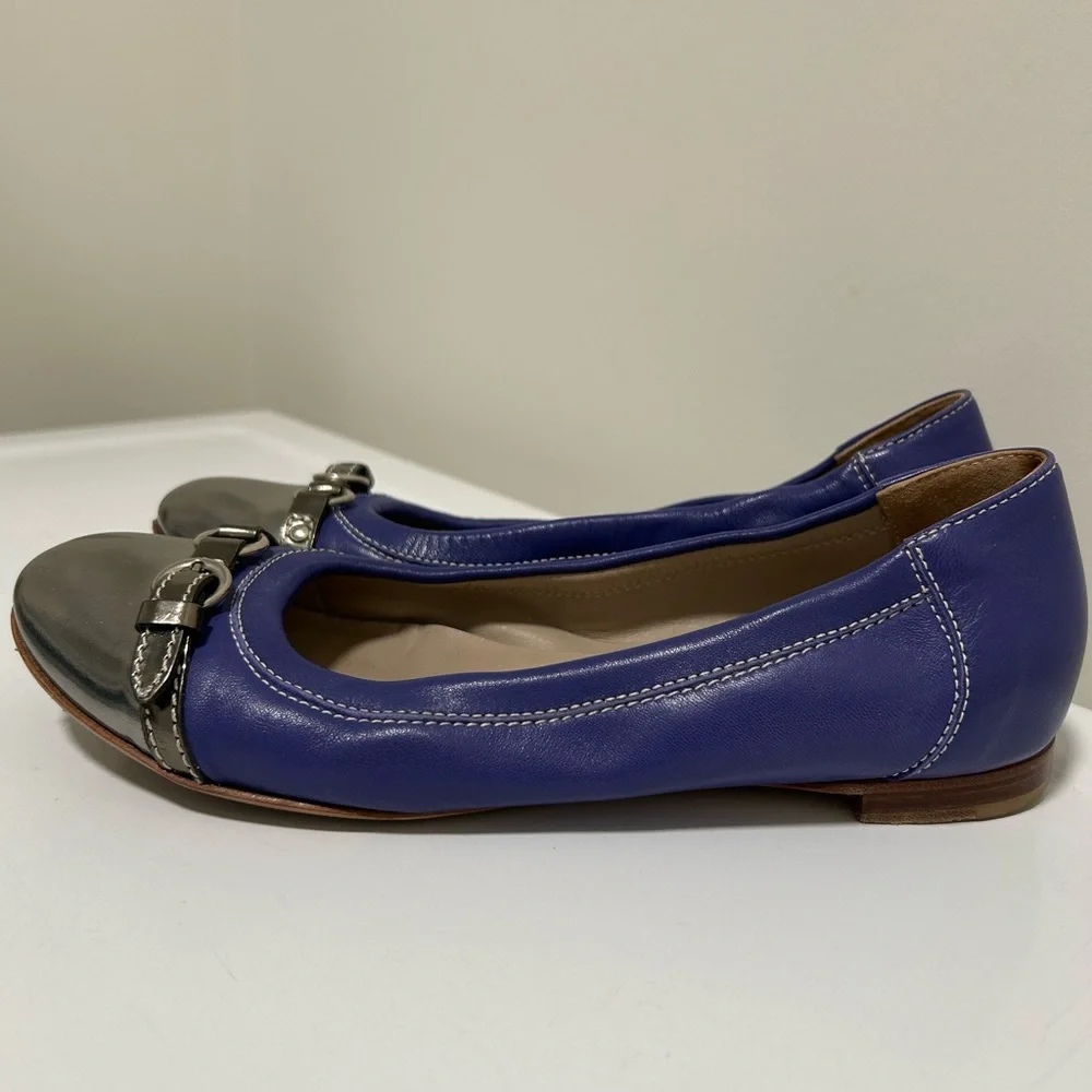 Attilio Giusti Leombruni Ballet Flats Purple Silver Size 8 - Picture 3 of 15
